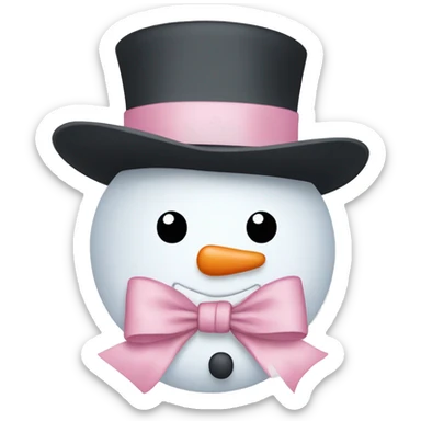 Snowman with a light pink bow sticker