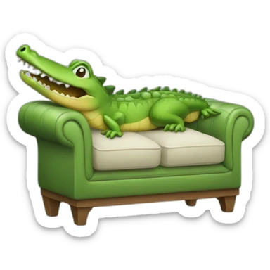 a sofa in a form of a crocodile sticker