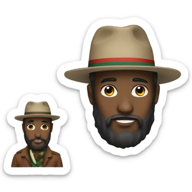 man with beard and gucci hat sticker