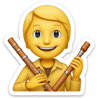 smiley face holding a flute sticker
