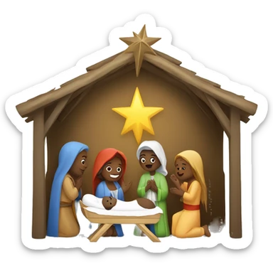 Nativity scene sticker