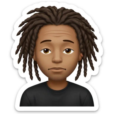 Black man with dreads and a clean shave puckering his lips and closing his eyes sticker