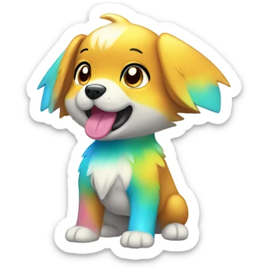 Colorful Gardient Shiny Electric Dog Pokémon sticker