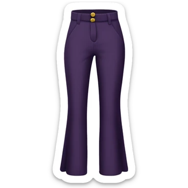 Realistic pair of dark purple high wasted long dress pants with button fasteners isolated.  sticker
