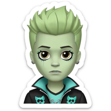 Frankie stein monster high doll boy with face scruffle sticker
