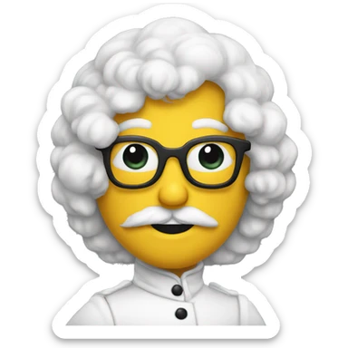 Bonhomme qui sourit avec 4 cheveux en pic  sticker