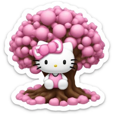 Arbol de esferas de hello kitty  sticker