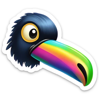 Lisa Frank rainbow sparkly toucan  sticker