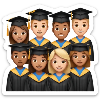 un grupo de estudiantes simpáticas sticker