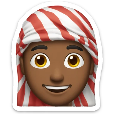 an arabian bro with red-white headscarf smiling sticker