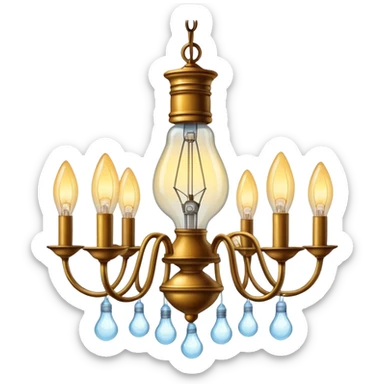 light bulb on a chandelier sticker