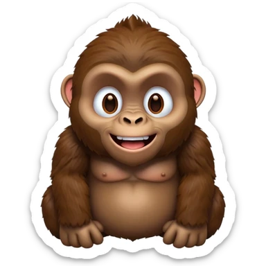 3d Full hd Pixar Style cute Gorilla sticker
