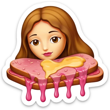  SPAM meat melted pink dripping sauce monalisa monster sticker