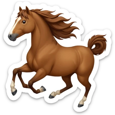 a beautiful wild running horse sticker