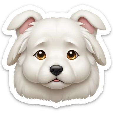 Perro blanco triste  sticker