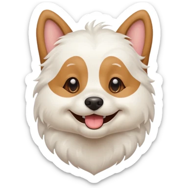 Create a very much laughing dog emoji with tears in his eyes sticker
