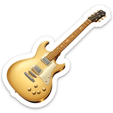 cinematic-realistic-guitar,-polished-metal,-warm-golden-reflections-dancing-along-its-surface,-soft-hands-carefully-positioned-over-the-keys,-glowing-with-an-elegant-and-airy-charm. sticker