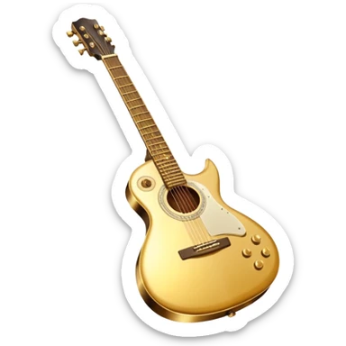 cinematic-realistic-guitar,-polished-metal,-warm-golden-reflections-dancing-along-its-surface,-soft-hands-carefully-positioned-over-the-keys,-glowing-with-an-elegant-and-airy-charm. sticker
