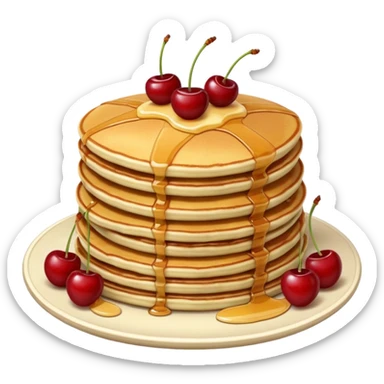 Pancakes with cherries  sticker
