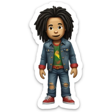 Chucky as bob Marley sticker