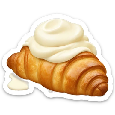 croissant with cream sticker