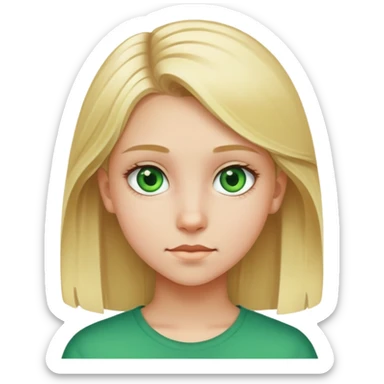 niña de 13 años rubia con ojos verdes sticker