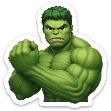 big muscular green hulks fist  sticker