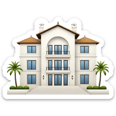 white 3 floor modern luxurious villa sticker