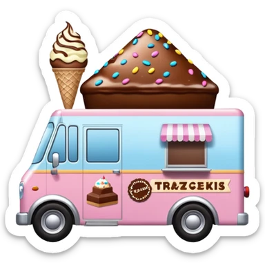 Krazy Ken Jenkins 4wd 1924 racing ice cream with chocolate, nuts and sprinkles dream house food truck  sticker