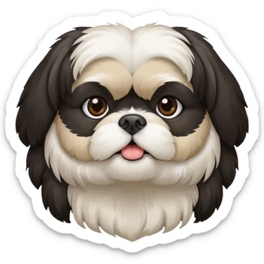 Black and white shih tzu sticker