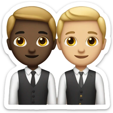 gay interracial  sticker