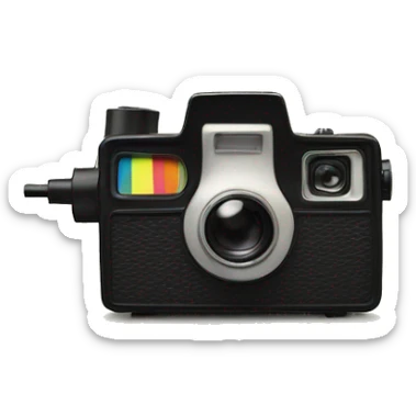 a polaroid film coming out from a polaroid camera sticker