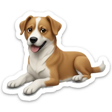realistic indoor dog scene sticker