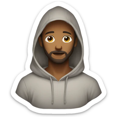 Handsome man with brown hairs and 3 days beard wearing a hoodie as he is praying sticker