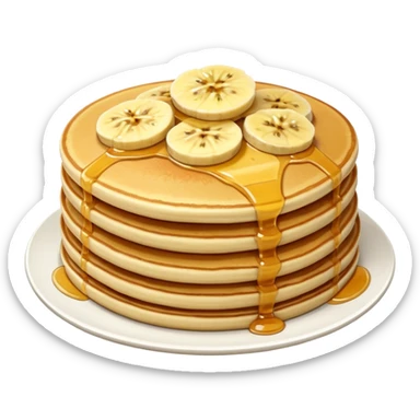 Pancakes with bananas on top sticker