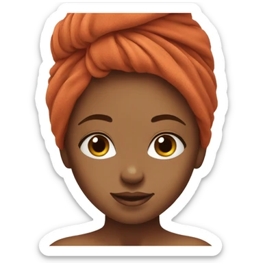 skincare girl with hair in towel red head complexion  sticker