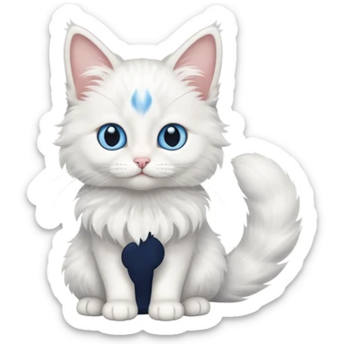 full body of baby Turkish Angora cat  sticker