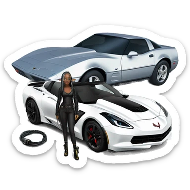 cyber punk next to corvette sticker