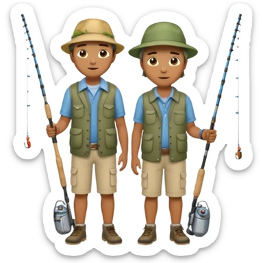 father and son fishing full body sticker
