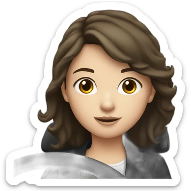 White brunette girl driving a black car sticker