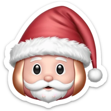 realistic isolated rose gold Santa hat, slightly tilted sticker
