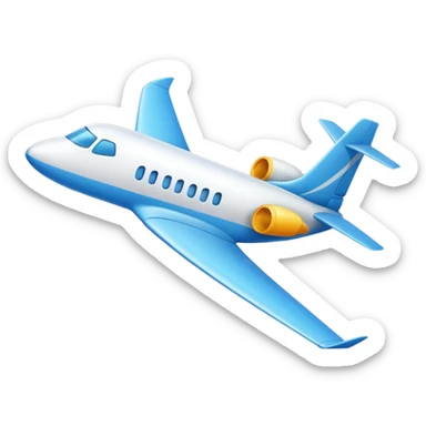 Plane black white simple sticker