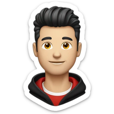 Man, quiff, red and black sweatshirt  sticker