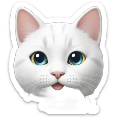 White cat gives a thumbs up sticker