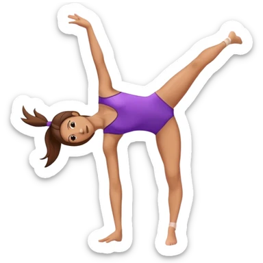 White girl with brownhair, gymnast doing a cartwheel sticker