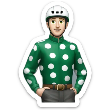 paul townend jockey dark green polka dot sticker