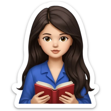 selena gomez is reading a book sticker