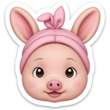 bunny ear accessory wearing baby piggy bun hair sticker