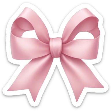 light pink ribbon bow sticker