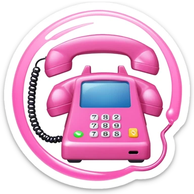 pink phone call \caller id bubble sticker